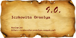 Iczkovits Orsolya névjegykártya
